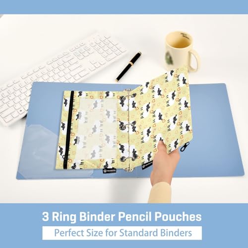 ZAZYXTJ Cute Sheep Binder Pencil Pouchs 3 Ring with Zipper Clear Window Office Organizers bag for School Students Teacher Supplies 2 Pack - color: Sheep