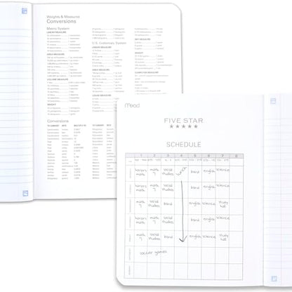 Five Star Composition Book + Study App, 4 Pack, Wide Ruled Paper, 7-1/2" x 9-3/4", 80 Sheets, Forest Green, Tidewater Blue, Fire Red and Harvest Yellow (950033B-ECM) - size: 4 Pack, style: Wide Ruled