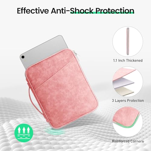 DTTO 9-11 Inch Tablet Sleeve Bag for iPad A16, iPad Air 11-inch M3 M2 / Air 5/4th Gen 10.9", iPad Pro 11 M4, iPad 10/9/8/7th Gen, Galaxy Tab A9+, Waterproof Travel Bag, Pink - color: Pink, size: 9-11 Inch