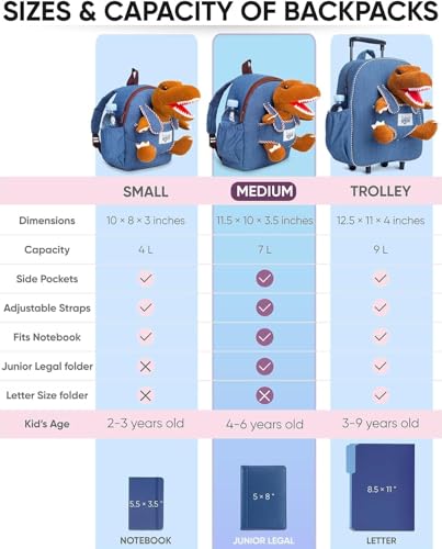 Dinosaur Toys for Kids 5-7, Gifts for 5 Year Old Boys, 4 Year Old Boy Birthday Gift, Toddler Dinosaur Backpack - color: 01 Dinosaur, style: Medium