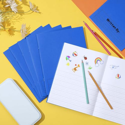 Henoyso 12 Pcs Primary Composition Notebooks k-2 for Kids, 120 Pages Draw and Write Journal Bulk for Kindergarten Classroom Preschool Teachers, Back to School Supplies (Blue) - color: Blue