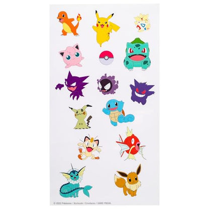 Silver Buffalo Pokémon Pikachu Jigglypuff, Plastic Water Bottle, 32oz | Bulbasaur, Charmander, Squirtle, Eevee, Meowth, Wartortle Twist Spout, Sticker Set, You Stick Yourself, Snorlax, Charizard - color: Pokemon Indigo League
