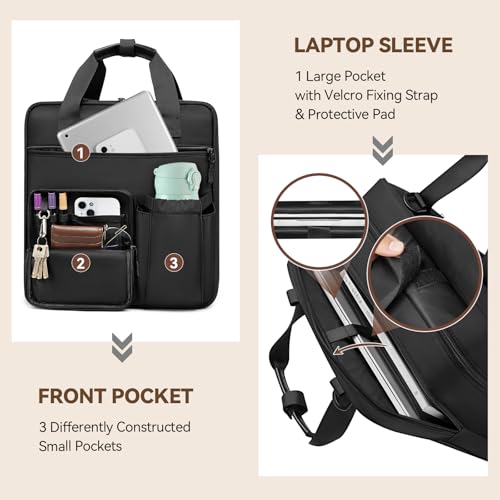 3 Inch Zipper Binder 3 Ring, D-Ring School Binder Organizer Holds 700 Sheets, Multi-Pocket Zippered Binder Bag with Backpack Straps & Shoulder Strap, Fits 15.6-Inch Laptop