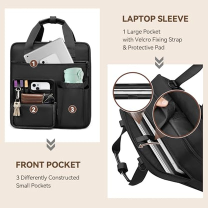 3 Inch Zipper Binder 3 Ring, D-Ring School Binder Organizer Holds 700 Sheets, Multi-Pocket Zippered Binder Bag with Backpack Straps & Shoulder Strap, Fits 15.6-Inch Laptop