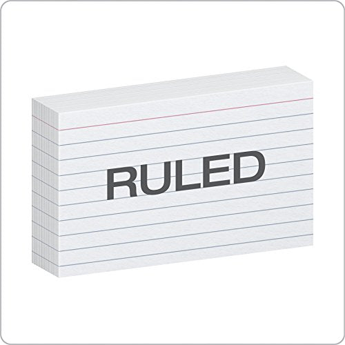 Oxford Heavyweight Ruled Index Cards, 3" x 5", White, 100 Per Pack (63500) - color: White, size: 100 Count (Pack of 1)