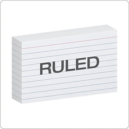 Oxford Heavyweight Ruled Index Cards, 3" x 5", White, 100 Per Pack (63500) - color: White, size: 100 Count (Pack of 1)
