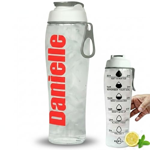 50 Strong | Personalized Time Marker Water Bottle, 30 oz, Chug Cap - color: Custom name