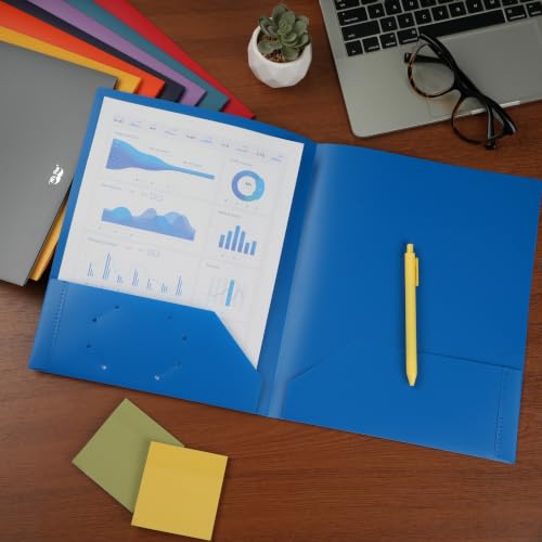 Mr. Pen- Plastic Folders with Pockets, 15 pcs | Aesthetic File Folder with Business Card Slot, 2-Pocket Folder, Back to School, Office, Filing Supplies - color: Retro Dream, size: 15 Pack