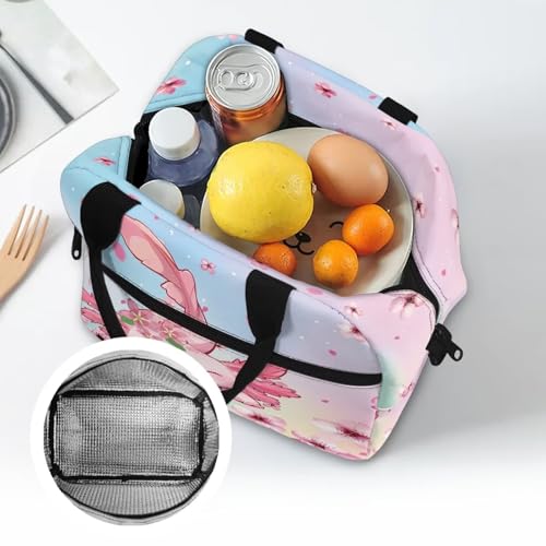 Axolotl Kids Insulated Lunch Box 4-6 Flower One Piece Lunch Box for Boys 6-8 Preschool Meal Bag for Girls Kindergarten Toddler Elementary School Adjustable Shoulder Strap Portable Insulated - color: Flower Axolotl