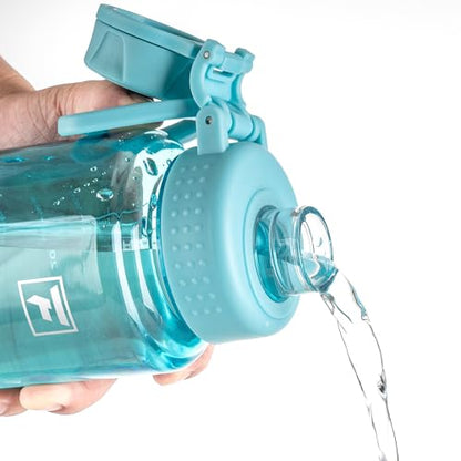 Fanhaw 32 oz Clear BPA-Free Tritan Water Bottle with Fast-Flow Spout Lid, BPA-Free & Leak-Proof Wide-Mouth Reusable Bottle for Gym, School & Office, Back to School Essentials (Baby Blue) - color: Baby Blue, style: 32 Ounces