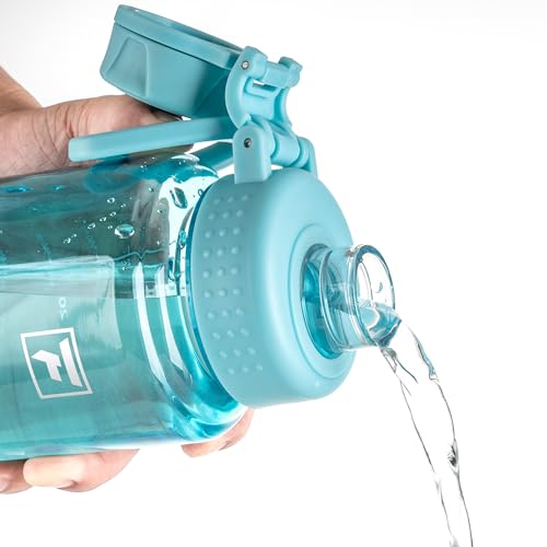 Fanhaw 32 oz Clear BPA-Free Tritan Water Bottle with Fast-Flow Spout Lid, BPA-Free & Leak-Proof Wide-Mouth Reusable Bottle for Gym, School & Office, Back to School Essentials (Baby Blue) - color: Baby Blue, style: 32 Ounces
