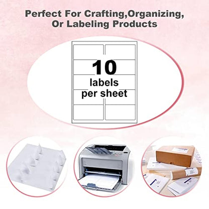 BESTEASY 10-UP Address Labels,/Address Mailing Labels 500 Sheets Shipping Sticker Labels Compatible Laser/Ink Jet Shipping Labels(5000 Labels) - size: 500 sheets, style: 10 up-2"x4"