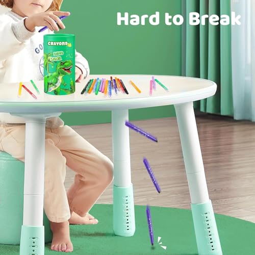DreamCandy 유아용 트위스트 크레용, 24가지 색상 무독성 세척 가능한 아동용 크레용, 미술 용품 드로잉 컬러링 크레용 세트, 남아 및 여아용 선물, 신학기, 스타킹 스터퍼 - color: 공룡, size: 24 Count (Pack of 1)
