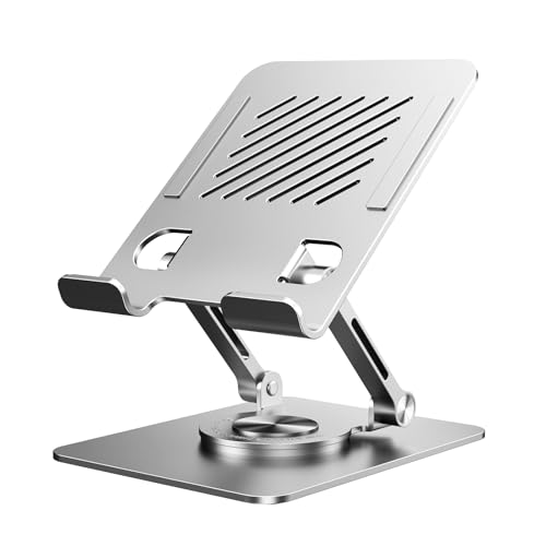 K&ZZ Tablet Stand, Rotatable Adjustable Tablet Holder for 4-13" Desk Accessories Tablet Stands for iPad/iPhone/Switch/Kindle - color: 01-Silver