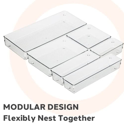 Oggi Clear Drawer Organizer | 3" X 12" | Pack of 2 | For Kitchen Drawers - size: 3" by 12" (Pack of 2)