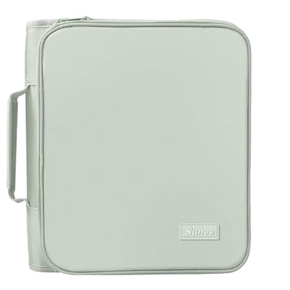 SUNEE Zippered Binder Bag with Handle, 2-Inch 3-Ring O-Ring, 500-Sheet Capacity, Includes Zip Pocket, 5-Tab Expanding File Folder, Multi-Pocket Organizer Binder for Middle School, Sage Green - color: Sage Green