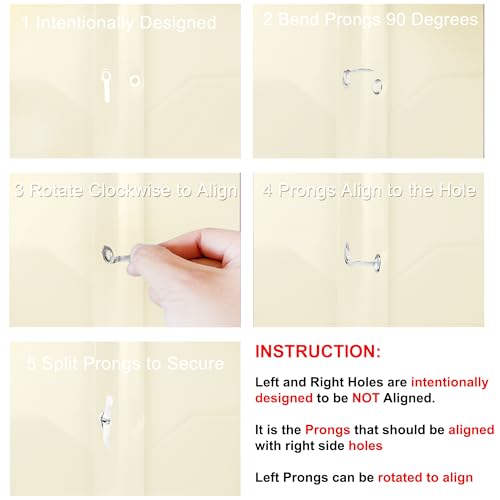 Youngever 6 Pack Heavy Duty Plastic Two Pocket Folders with 3 Prongs, Metal Prongs Fastener, Heavy Duty Plastic 2 Pocket Folder (Cream) - color: Cream