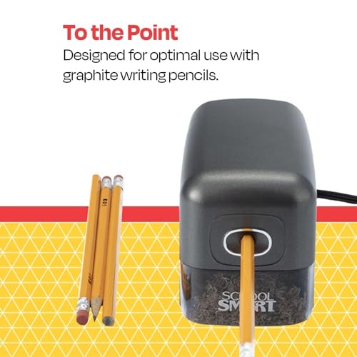 School Smart Electric Pencil Sharpener, 5-1/2 x 3-3/4 x 7-3/4 Inches