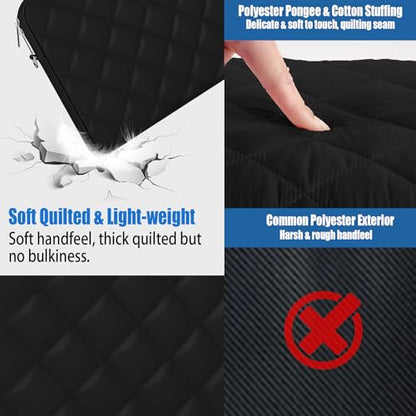 Puffy Quilted Laptop Sleeve with a Removable Shoulder Strap Compatible with MacBook Air/Pro, 13-13.3 inch Notebook, Compatible with MacBook Pro 14 inch M3 M2 M1 Chip 2023-2021 - color: Sleeve - Black, size: 13-13.3 inch