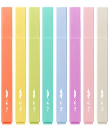 Mr. Pen- Aesthetic Highlighters No Bleed, 8 Pack, Assorted Colors | Chisel Tip, Cute Highlighters Assorted Colors for Journaling, Highlighting, Underlining, Fast Dry, Back to School Supplies - color: Retro Colors, size: 8 Pack