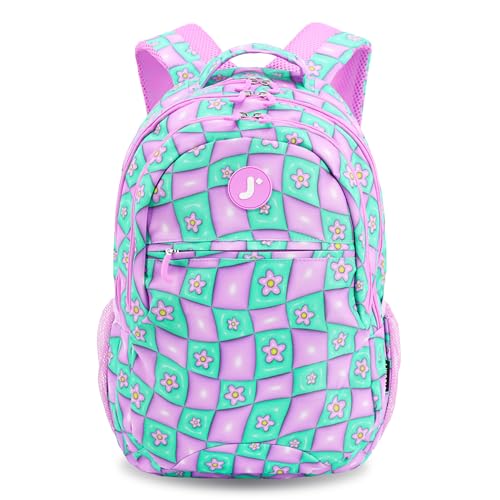 J World Cornelia Middle School Backpack for Girls. Laptop Bookbag for Women, Puffy Flower - color: Puffy Flower