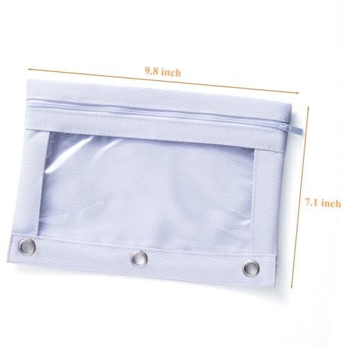 3 Ring Binder Pencil Pouch, Durable Pencil Case for School Supplies, Classroom Must Haves, 3-Hole Design Fits Binders, Zipper Closure, Ideal for Students/Back to School Light Blue - color: Light Blue