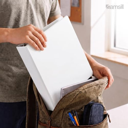 Samsill 3 Inch 3 Ring Binder, Economy Round Ring, Clear View Cover, 550 Sheet Capacity - for School, Home, Office - White - color: White, size: 1-Pack, style: 3-Inch
