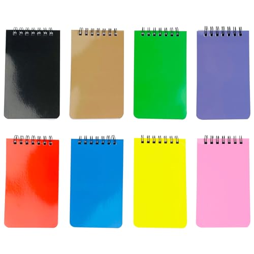 KTOJOY 8 Pack Pocket Notebook Small 3x5 Spiral Notepads With Lined Pages, Small Top Spiral Notebook Little Mini Memo Steno Note Pads for Outdoor Home Office College School
