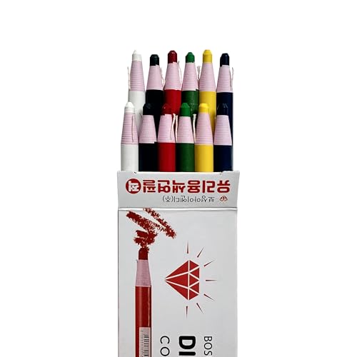 Dermatograph Grease Pencils Set of 12, Peel-Off China Markers, 6 Colors | Marks Glass, Metal, Plastic, Wood, Vinyl and Ceramic Surfaces for Art, Crafts, Drawing, DIY Projects and Everyday Tasks - color: Multicolor