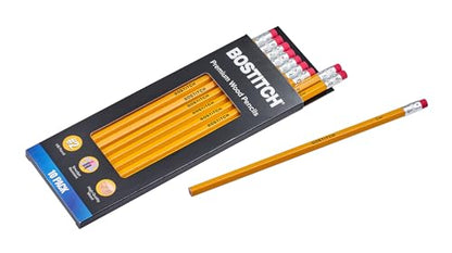 Bostitch Premium #2 Pencils, Premium Wood, Unsharpened, HB Graphite, 10-Pack - size: 1 Count (Pack of 10)