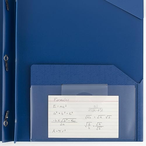 Five Star 2-Pocket Folder, Plastic Folder with Stay-Put Tabs and Prong Fasteners, Holds 8-1/2" x 11" Paper, Pacific Blue (72115) (Pack of 5) - color: Pacific Blue, size: 1 Count (Pack of 5)