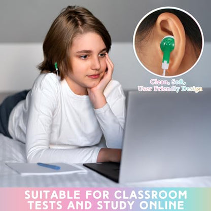 50 Pack Earbud Bulk Headphone for Classroom Earphone Earbud with Wire Individually Bagged Wired in Ear Buds(Green) - color: Green