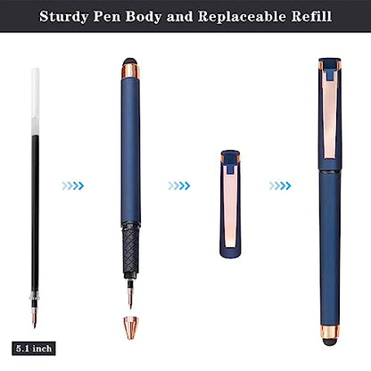 Linbsunne Black Gel Pens 0.7mm Medium Point Pen Office Pens 2-in-1 Stylus Pens for Touch Screens Gel Ink Rollerball Pens for Writing (18 Pack-blue) - color: 18 pack-blue