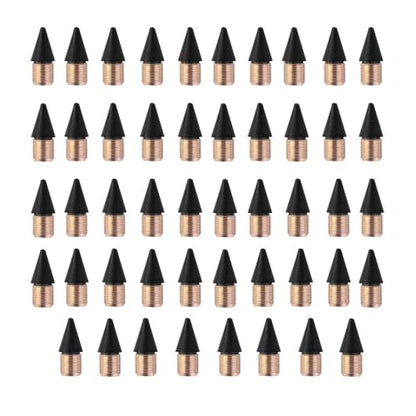 Everlasting Pencil Refills, Infinity Pen Nibs, Inkless Eternal Pencils Head for Writing Drawing Students Sustainable for Home Office School Supplies (48Pcs Black Replaceable Nibs) - color: 48Pcs Black Replaceable Nibs