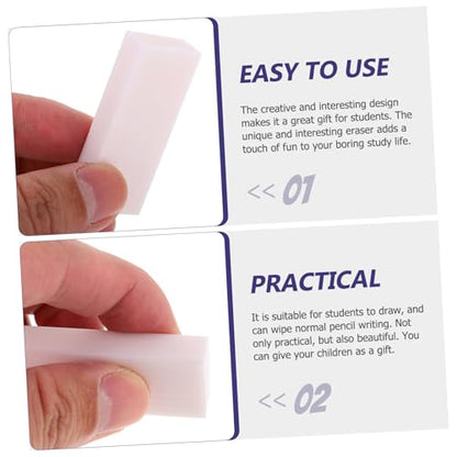 PartyKindom 24Pcs Portable Test Erasers for Students Large PVC School Supplies Multi-Function Office Writing Erasers Classroom Bulk