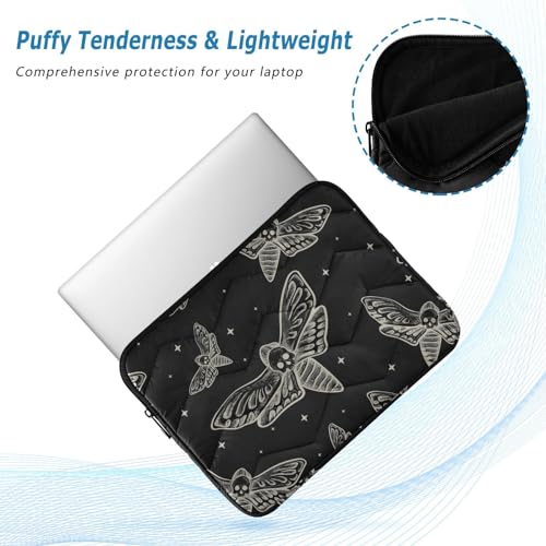 Cute Laptop Sleeve 13 inch Gothic Skull Butterfly Moth Laptop Bag 14 inch Waterproof Computer Bag for Women Laptop Accessories Computer Cover Bag for Tablet Men, A06D24018 - color: Gothic Skull Butterfly Moth