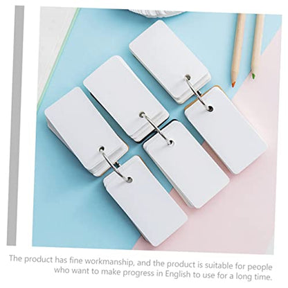 8pcs Thick Blank Cards Memory Cards Notebook Binding Ring Flashcards Memo Pad for Students - size: 7X4CM
