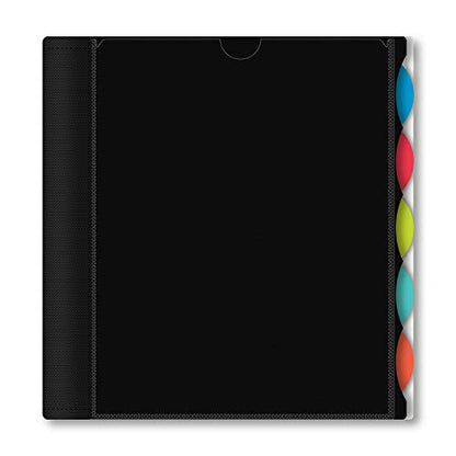 IQ+ iScholar 5-Subject Poly Cover Wirebound Notebook, College Ruled, 11 x 8.5 Inch Sheet Size, 200 Sheets, Black (59906-BK) - color: Black, size: 5 Subject, style: College Ruled
