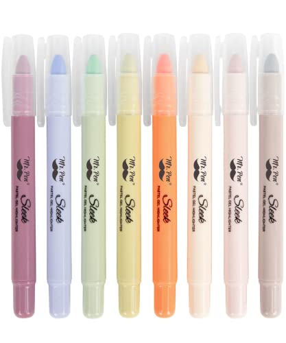 Mr. Pen- No Bleed Gel Highlighters, Pastel Colors, 8 Pack | Bible Highlighters and Pens No Bleed, Bible Markers for Study, Journaling, School Supplies and Accessories - color: Pastel Colors 3, size: 8 Pack