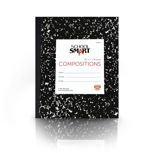 School Smart Flexible Cover Ruled Composition Book, 8-1/2 x 7 Inches, 40 Pages