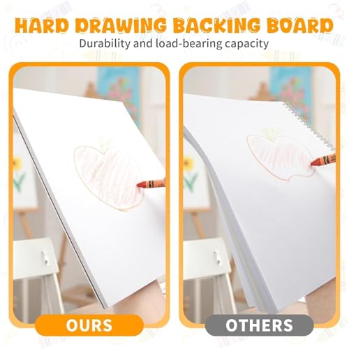 Umriox Drawing Pad for Kids, 9" x 12" Sketch Book, 4-Pack Sketch Pad (50 Sheets Each), 110gsm Acid-Free Drawing Paper, Glue-Bound Art Sketchbook for Kids' Classroom, Travel & School Art Supplies - size: 9" x 12"
