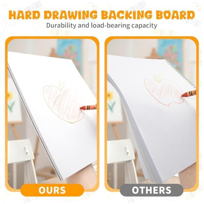 Umriox Drawing Pad for Kids, 9" x 12" Sketch Book, 4-Pack Sketch Pad (50 Sheets Each), 110gsm Acid-Free Drawing Paper, Glue-Bound Art Sketchbook for Kids' Classroom, Travel & School Art Supplies - size: 9" x 12"