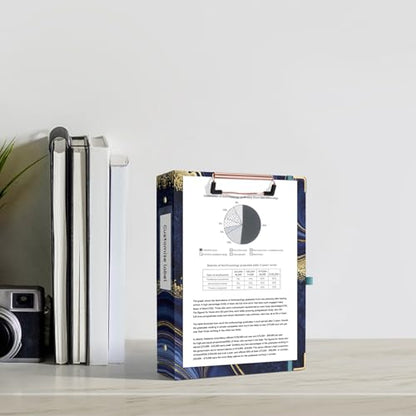 Ospelelf Mini 3-Ring Binder, 1 Inch, Cute Blue Marble Binder for 5.5" x 8.5", with 5 Tab Dividers, File Folder Labels and Low-Profile Clipboards, School and Office Supplies - color: Blue Marble, size: Mini 1in（ 5.5" x 8.5"）