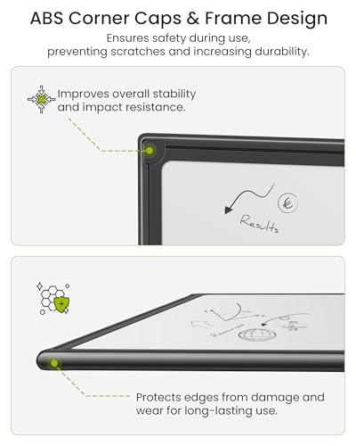 VUSIGN Black Aluminum Magnetic White Board 24" x 18" with Dry-Erase Eraser, Multicolor Markers, Magnetic Pins for Office, Home, School