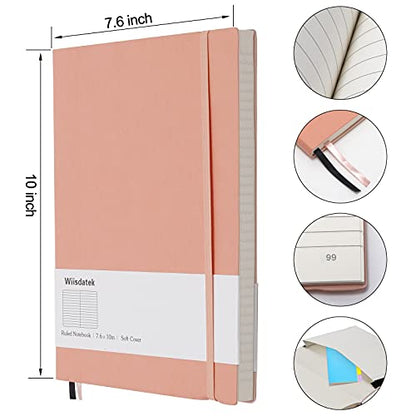 B5 College Ruled Notebooks - 2 Pack B5 Large Journal Notebooks with 376 Numbered Pages,100gsm Thick Lined Paper,Soft PU Leather Cover,7.6 X 10 inch(PINK) - color: Pink