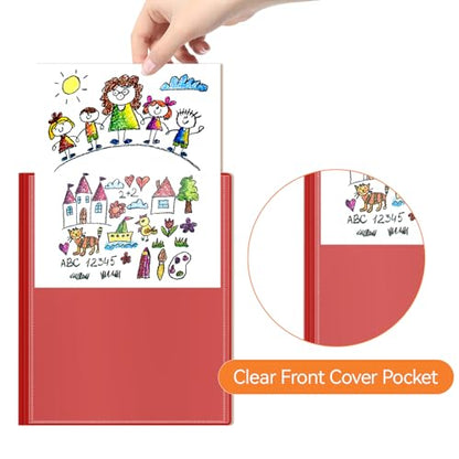 30 Pcs Home School Folders with Clear Front Pocket and 3 Prong, 2-Pocket Classroom Communication Folder Take Home Plastic Folders Homework Parent Teacher Folder for Kid Student (30, Purple) - color: Purple