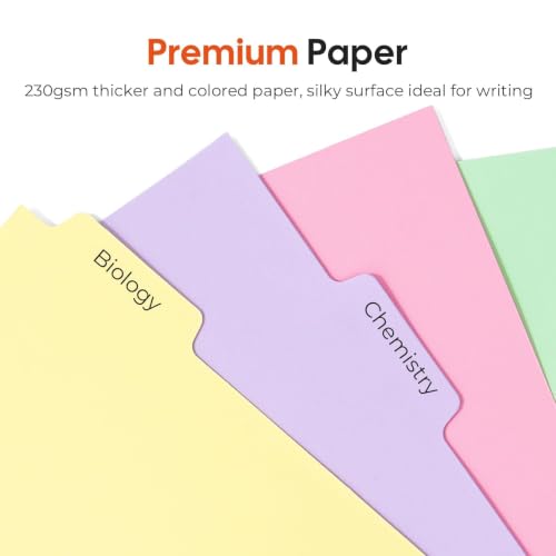 Dynta 15 Sets Binder Dividers 75 Dividers, 8.5 X 11 Paper Binder Dividers Blank with 5 Big Tabs for School, Office and Home, Colorful