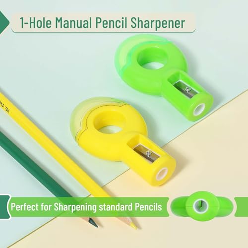 Mr. Pen- Manual Pencil Sharpener & Eraser, 6 Pack, 2-in-1 Manual Sharpeners | Multicolored Sharpener with Eraser Fun Stationery Back to School Supplies, Classroom Rewards, Birthday Party Favors