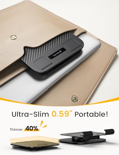 Lamicall Adjustable iPad Stand for Desk, Ultra-Slim Foldable, 360° Rotation | [Foldable Ultra-Slim][ 360°Rotation Base] Heavy-Duty Tablet Holder Stand for 4.7-13" iPad Pro Air Mini E-Reader Kindle Tabs - color: Black