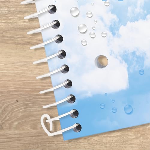 Five Star Spiral Notebook + Study App, 1 Subject, Wide Ruled Paper, 8" x 10-1/2", 80 Sheets, Clouds, 4 Pack (930294F)